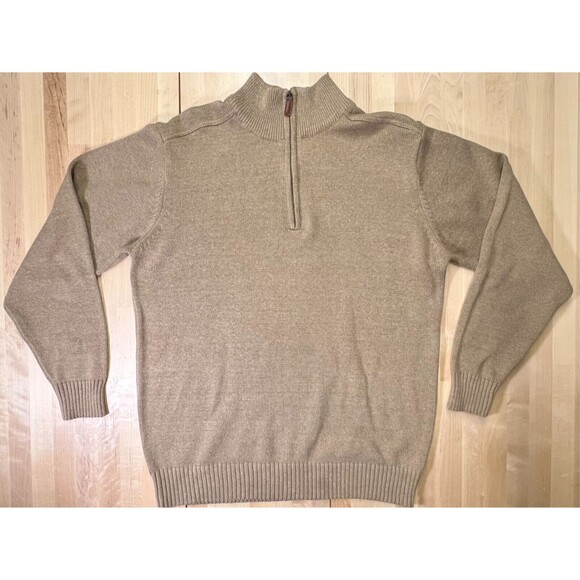 Oscar de la Renta Other - Oscar De La Renta Sweater Men Size Large 1/4 Zip Pullover Mock Neck Beige